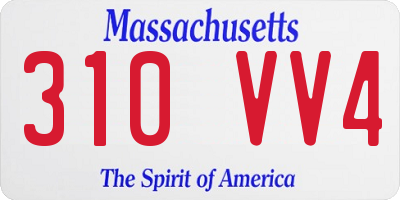 MA license plate 310VV4