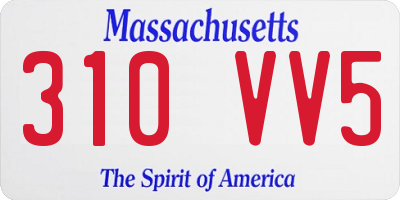 MA license plate 310VV5