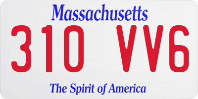 MA license plate 310VV6