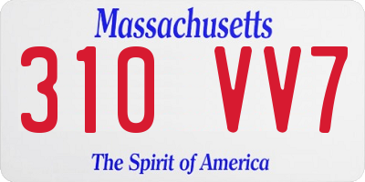 MA license plate 310VV7