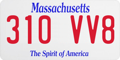 MA license plate 310VV8