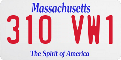 MA license plate 310VW1
