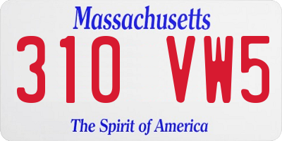 MA license plate 310VW5