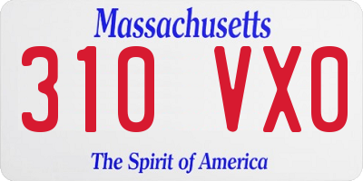 MA license plate 310VX0