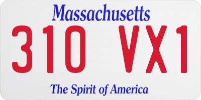 MA license plate 310VX1