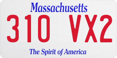 MA license plate 310VX2