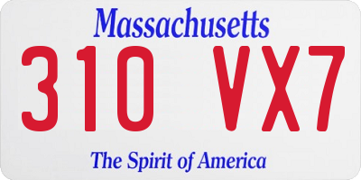MA license plate 310VX7