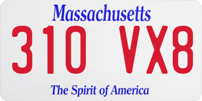 MA license plate 310VX8
