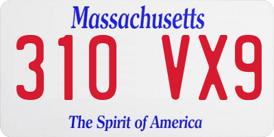 MA license plate 310VX9