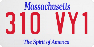 MA license plate 310VY1