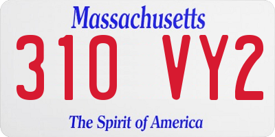 MA license plate 310VY2