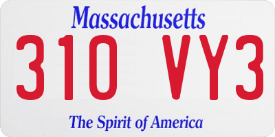 MA license plate 310VY3