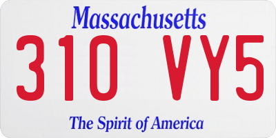 MA license plate 310VY5