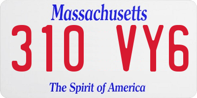 MA license plate 310VY6