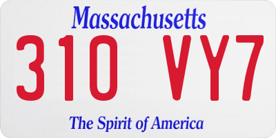 MA license plate 310VY7
