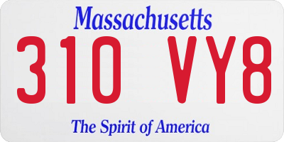 MA license plate 310VY8