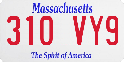 MA license plate 310VY9