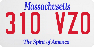 MA license plate 310VZ0