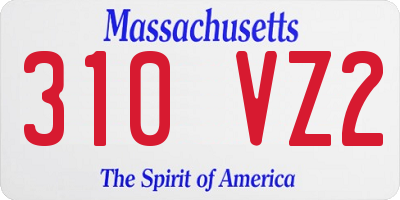 MA license plate 310VZ2