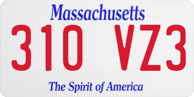MA license plate 310VZ3