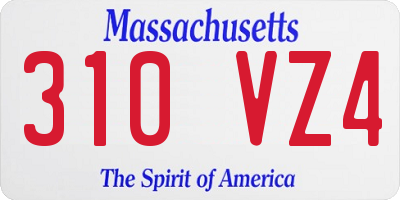 MA license plate 310VZ4