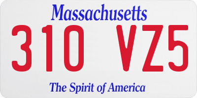 MA license plate 310VZ5