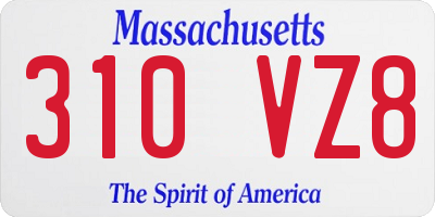 MA license plate 310VZ8