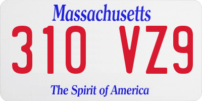 MA license plate 310VZ9
