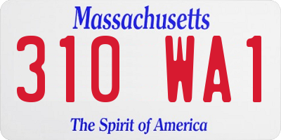 MA license plate 310WA1
