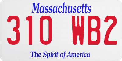 MA license plate 310WB2