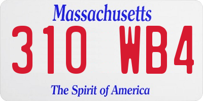 MA license plate 310WB4