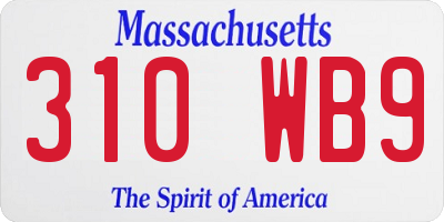 MA license plate 310WB9