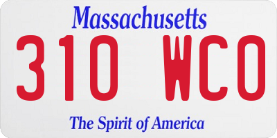 MA license plate 310WC0
