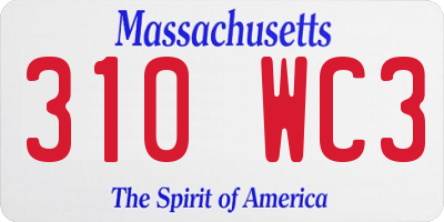 MA license plate 310WC3
