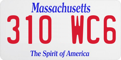 MA license plate 310WC6