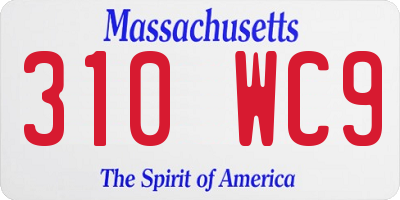 MA license plate 310WC9