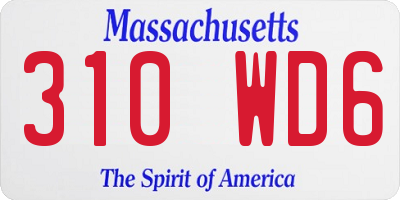 MA license plate 310WD6