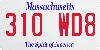 MA license plate 310WD8