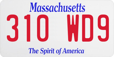 MA license plate 310WD9