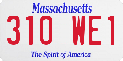 MA license plate 310WE1