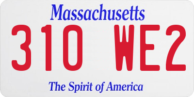 MA license plate 310WE2