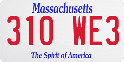 MA license plate 310WE3