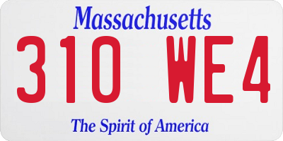 MA license plate 310WE4