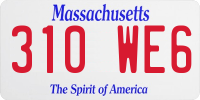 MA license plate 310WE6