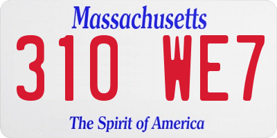 MA license plate 310WE7