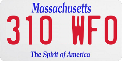 MA license plate 310WF0