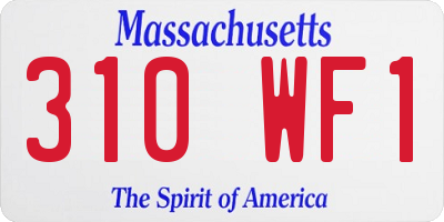 MA license plate 310WF1