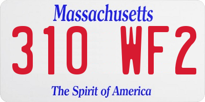 MA license plate 310WF2