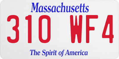 MA license plate 310WF4