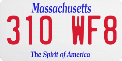 MA license plate 310WF8